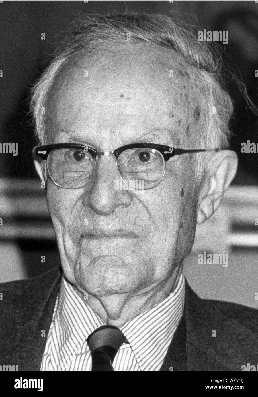 Theodore W Schultz American economist and Nobel prize winner in Economy. Stock Photo