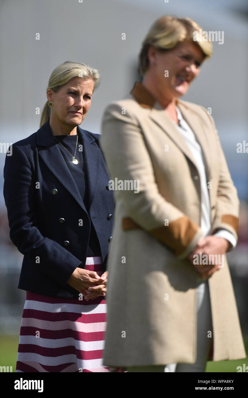(left to right)The Countess of Wessex and sports presenter Clare