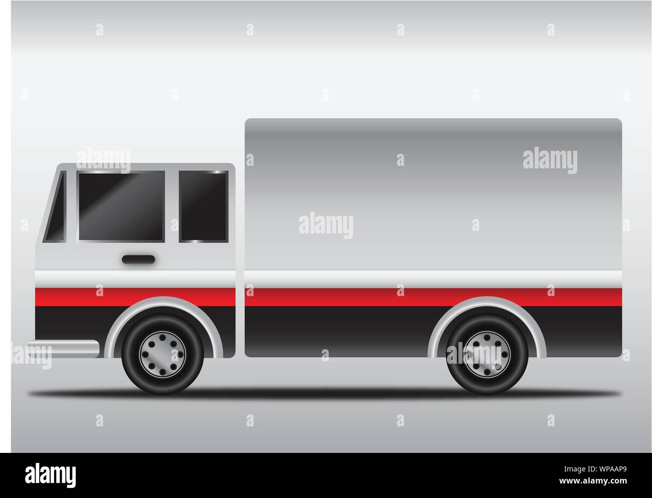 4 wheels gradient cargo truck, vector illustration Stock Vector