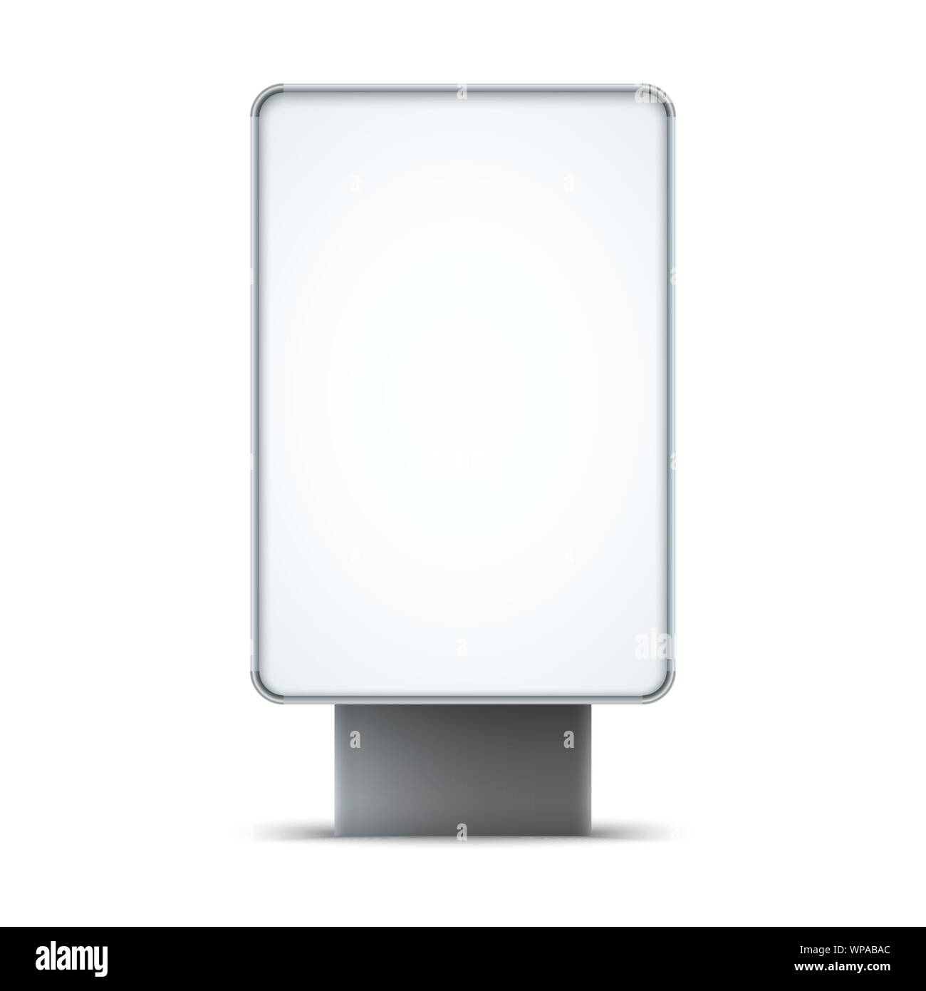 Blank outdoor lightbox isolated on white background. City Lightbox with