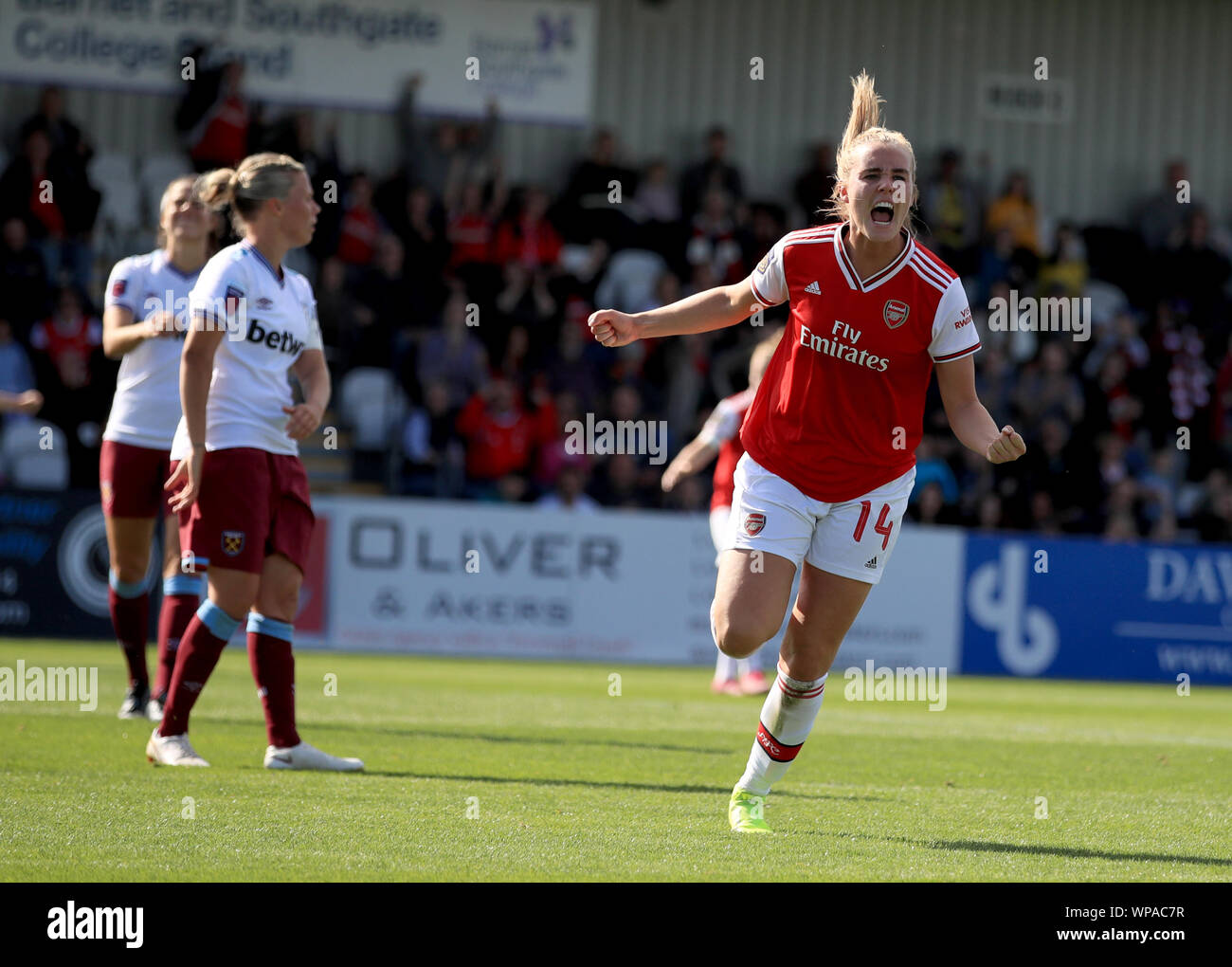 Arsenal Ladies' Jill Roord celebrates scoring the second goal