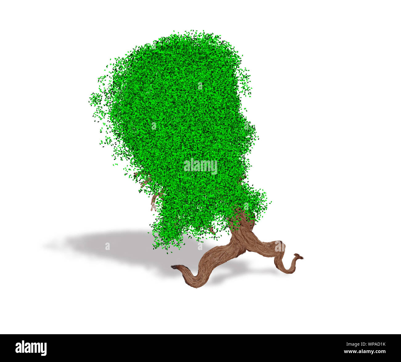 Painted fantasy tree with human head shaped leaves Stock Photo - Alamy