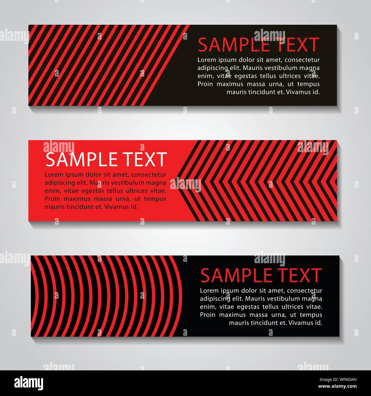 red and black straight line banner.Vector corporate design,luxury simple. Stock Vector