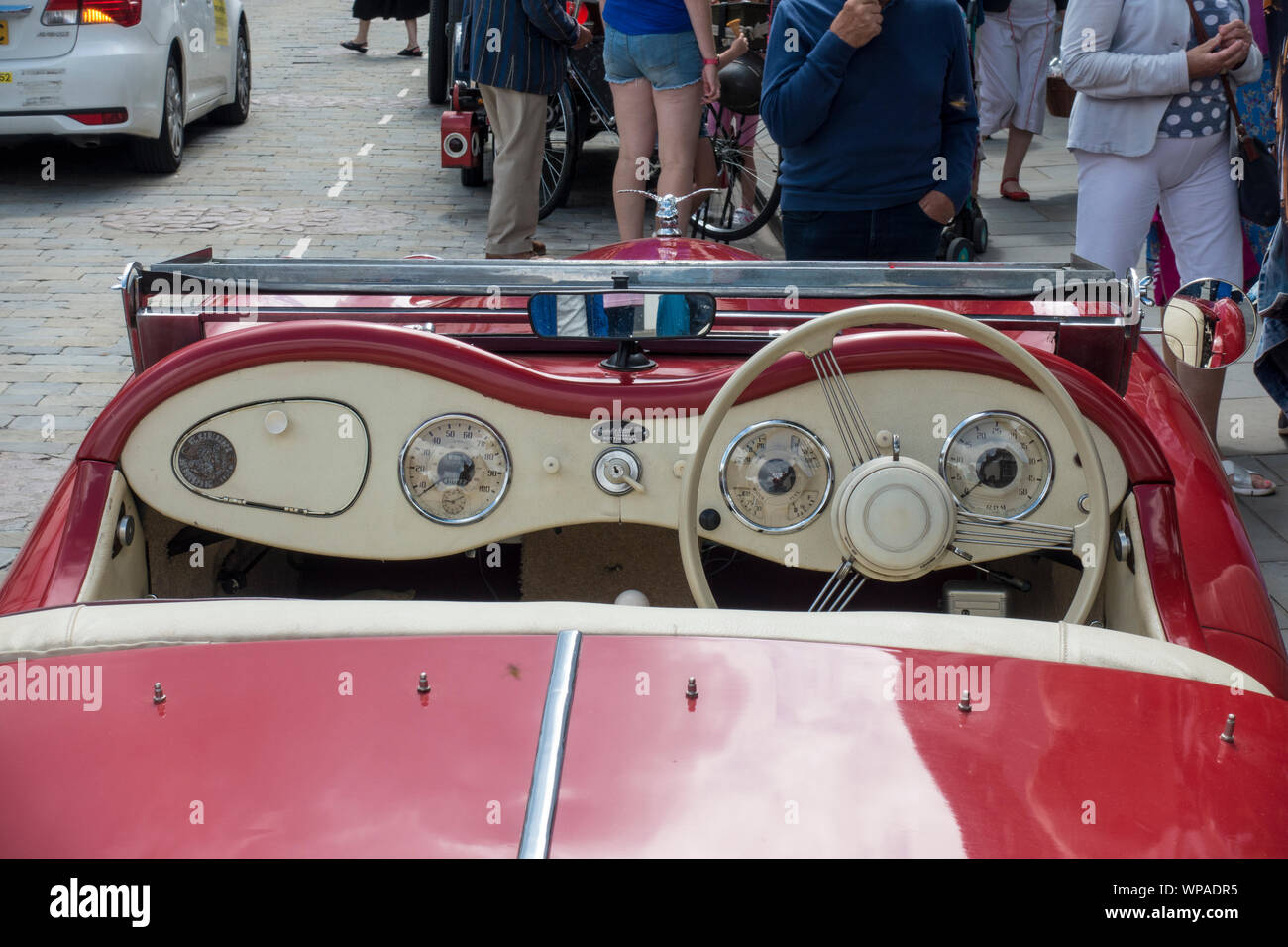 Old Alvis sports car 1940's weekend Bailgate Lincoln Lincolnshire 2019 Stock Photo