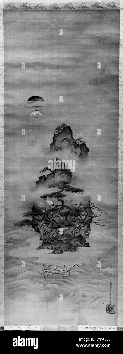 Isle of Immortals with Flanking Chinese Landscapes (Eight Views of Xiao and Xiang),19th century.jpg - WPAE08 Stock Photo