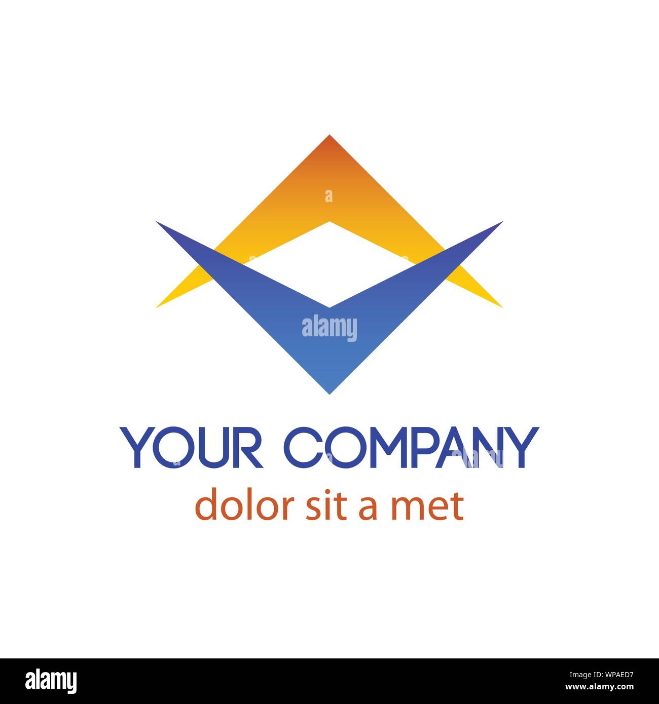 orange blue yellow abstract arrow logo Stock Vector