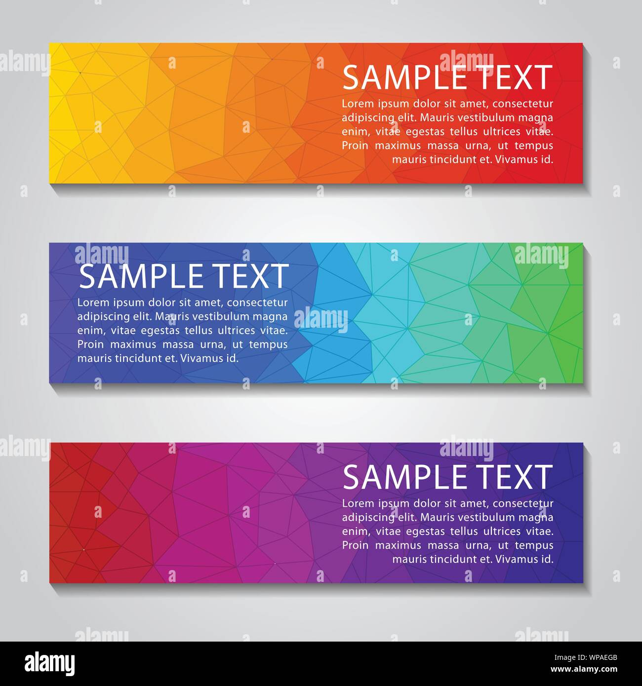 low poly rainbow colorful vector banner Stock Vector