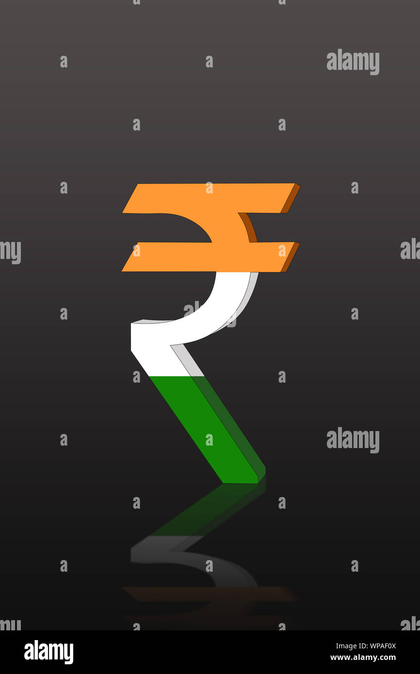 India Sign Indian rupee symbol representing Indian Flag Stock Photo - Alamy