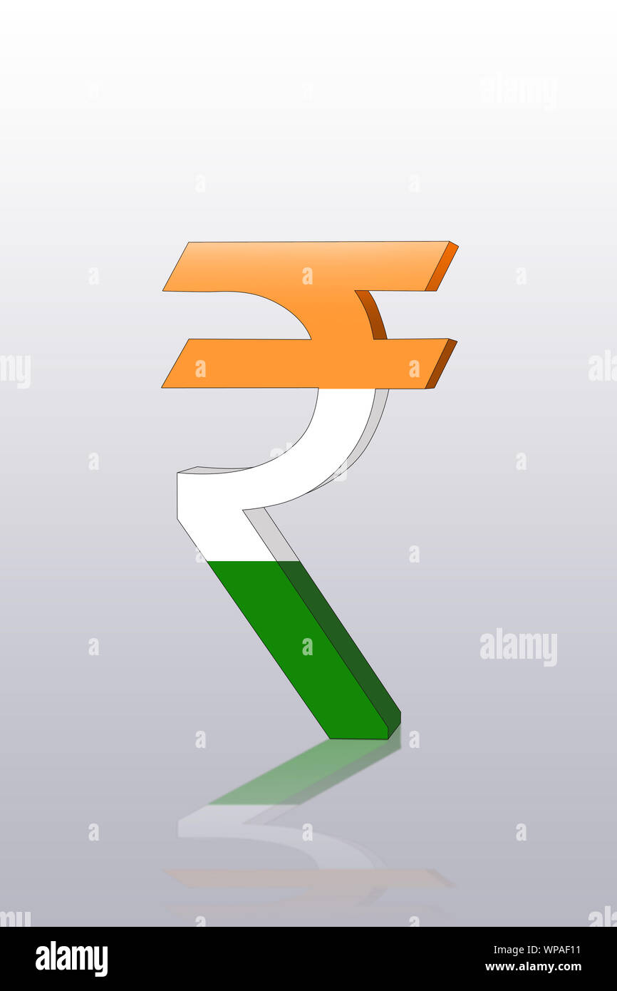 India Sign Indian rupee symbol representing Indian Flag Stock Photo - Alamy