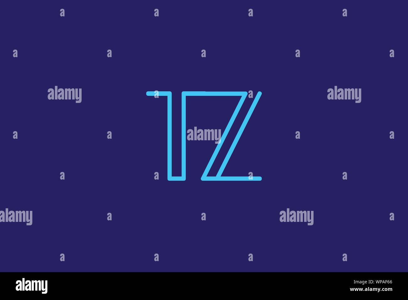 Creative Innovative Initial Letter logo TZ ZT. Minimal luxury Monogram ...