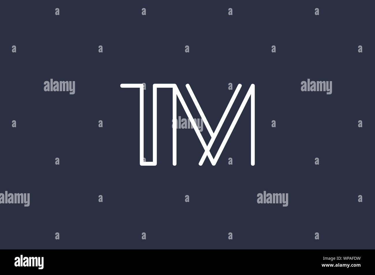 Creative Innovative Initial Letter logo TM MT. Minimal luxury Monogram ...