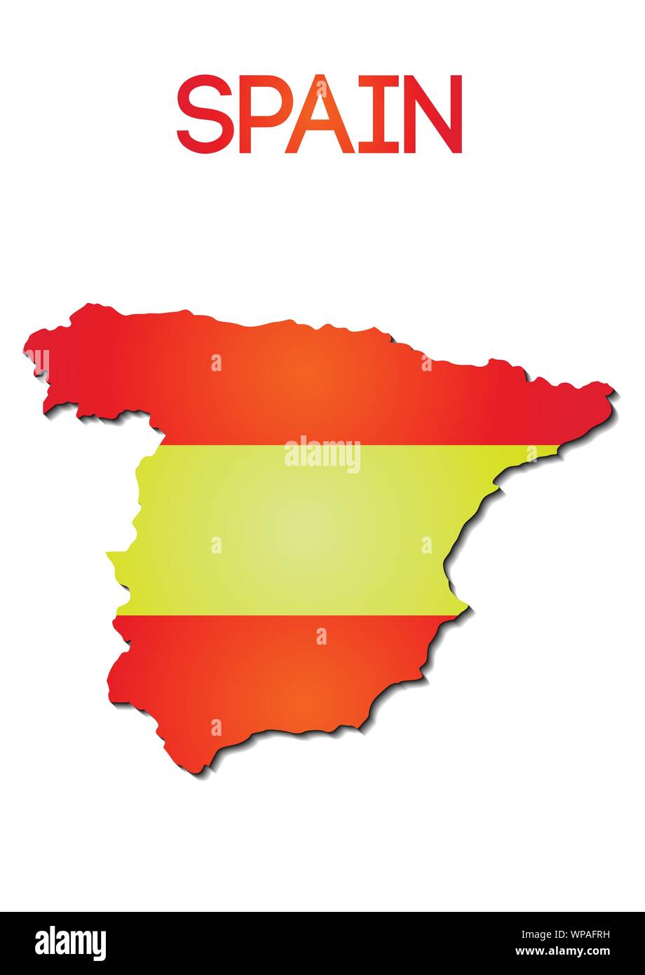 national flag color of Spain in map gradient design Stock Vector Image