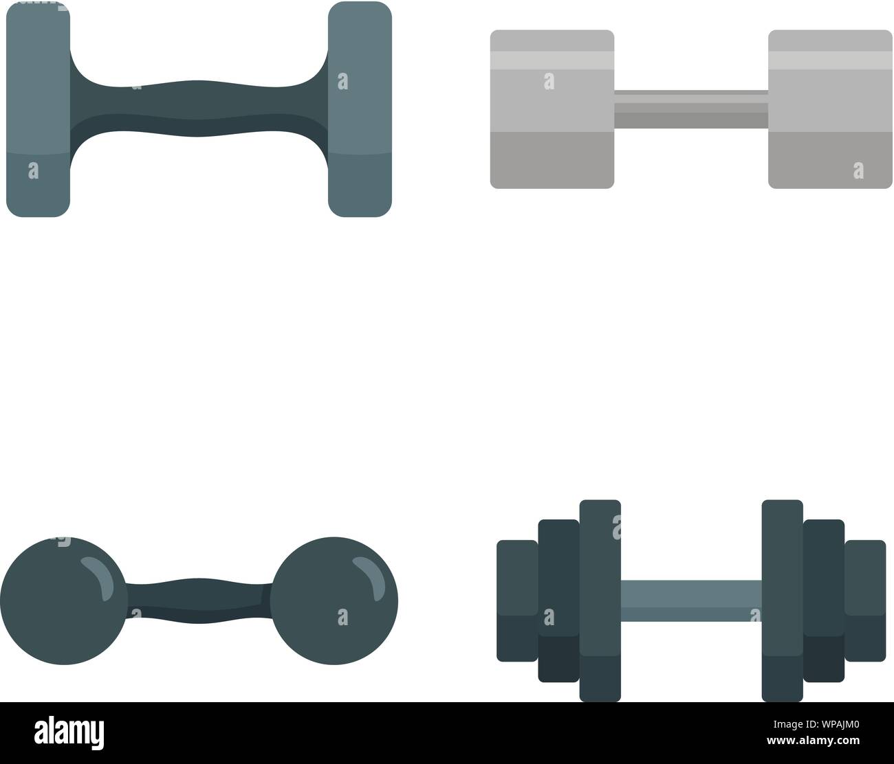 Dumbell icon set. Flat set of dumbell vector icons for web design Stock ...