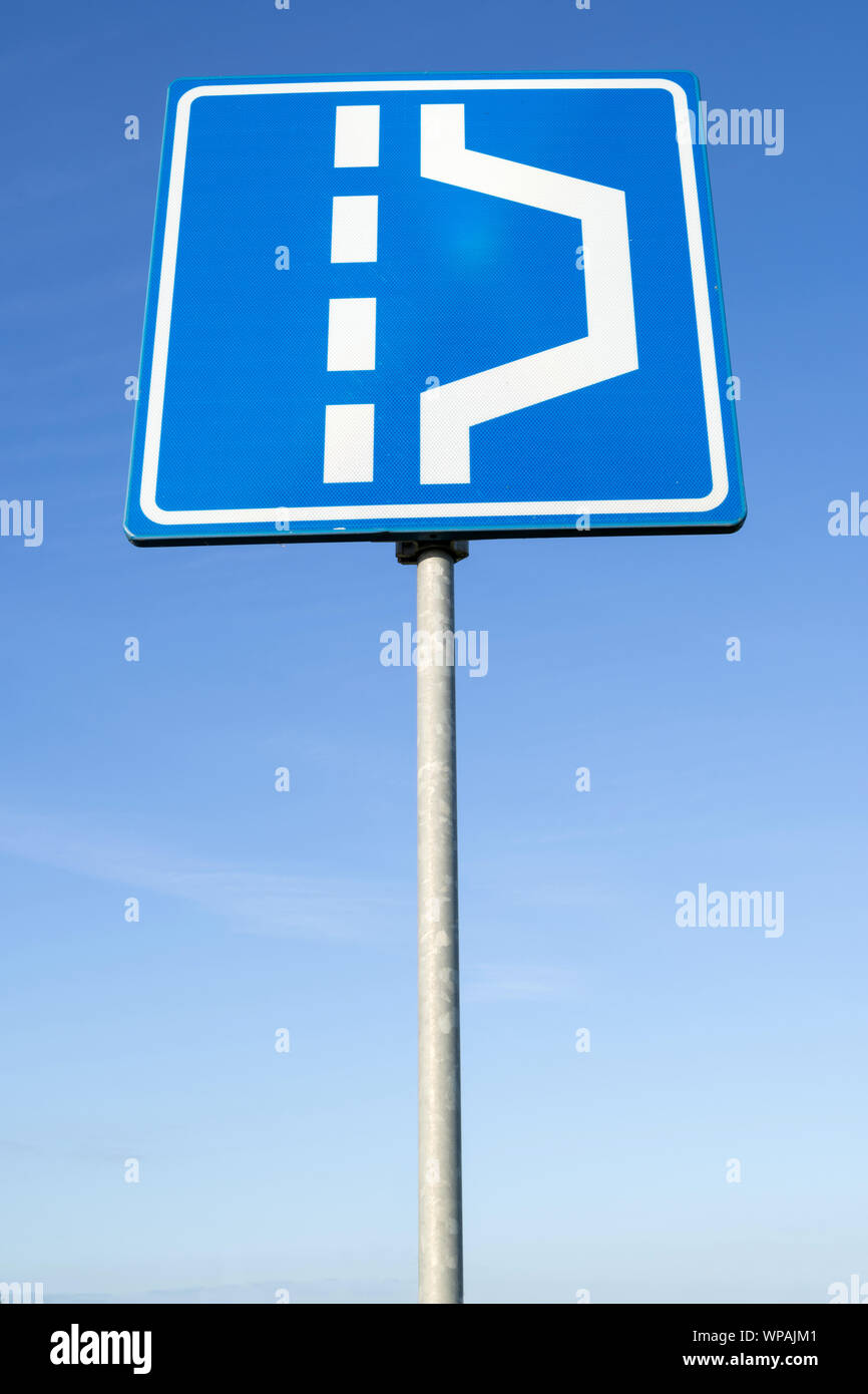 Dutch road sign: hard shoulder Stock Photo