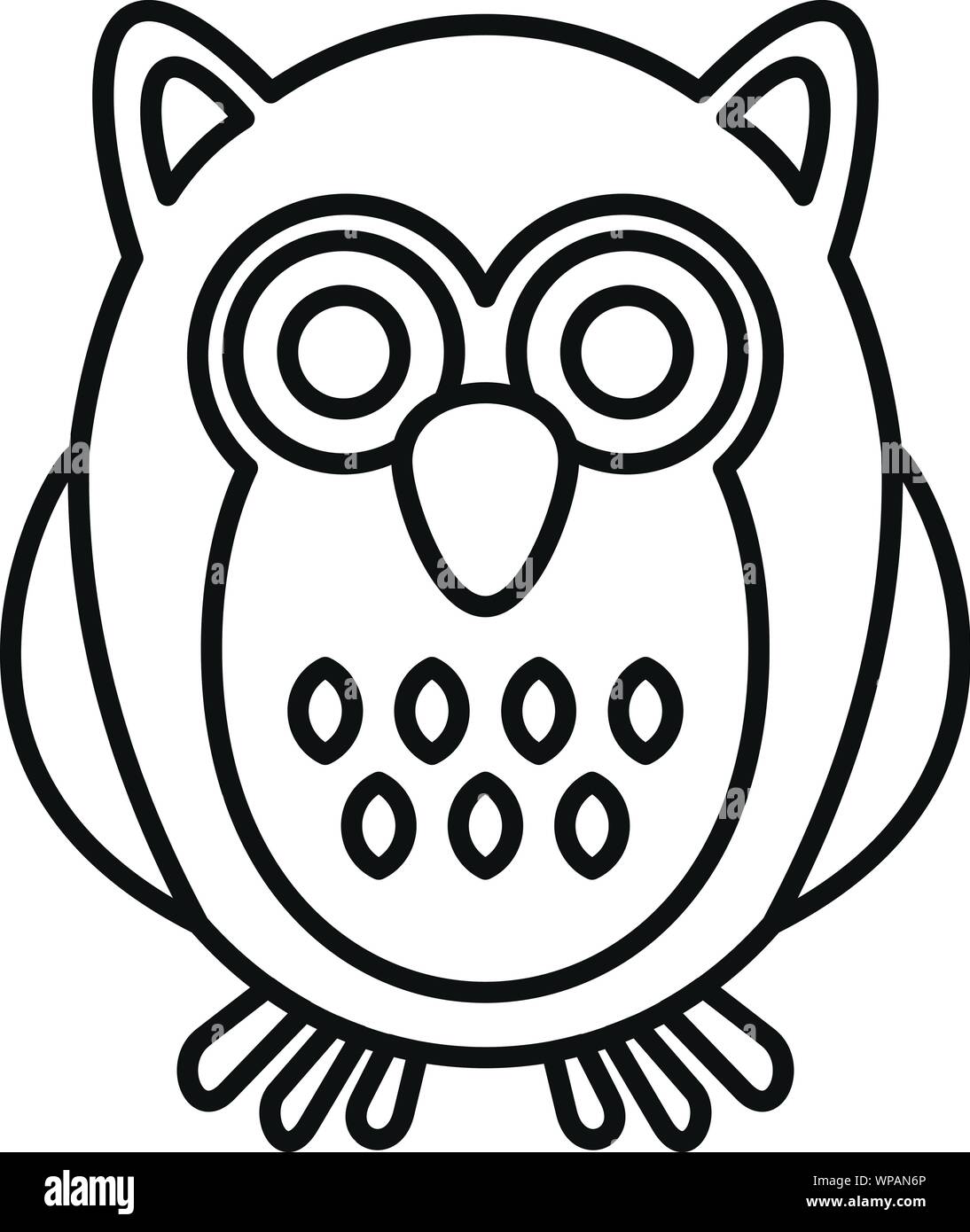 Cute face owl icon. Outline cute face owl vector icon for web design isolated on white background Stock Vector