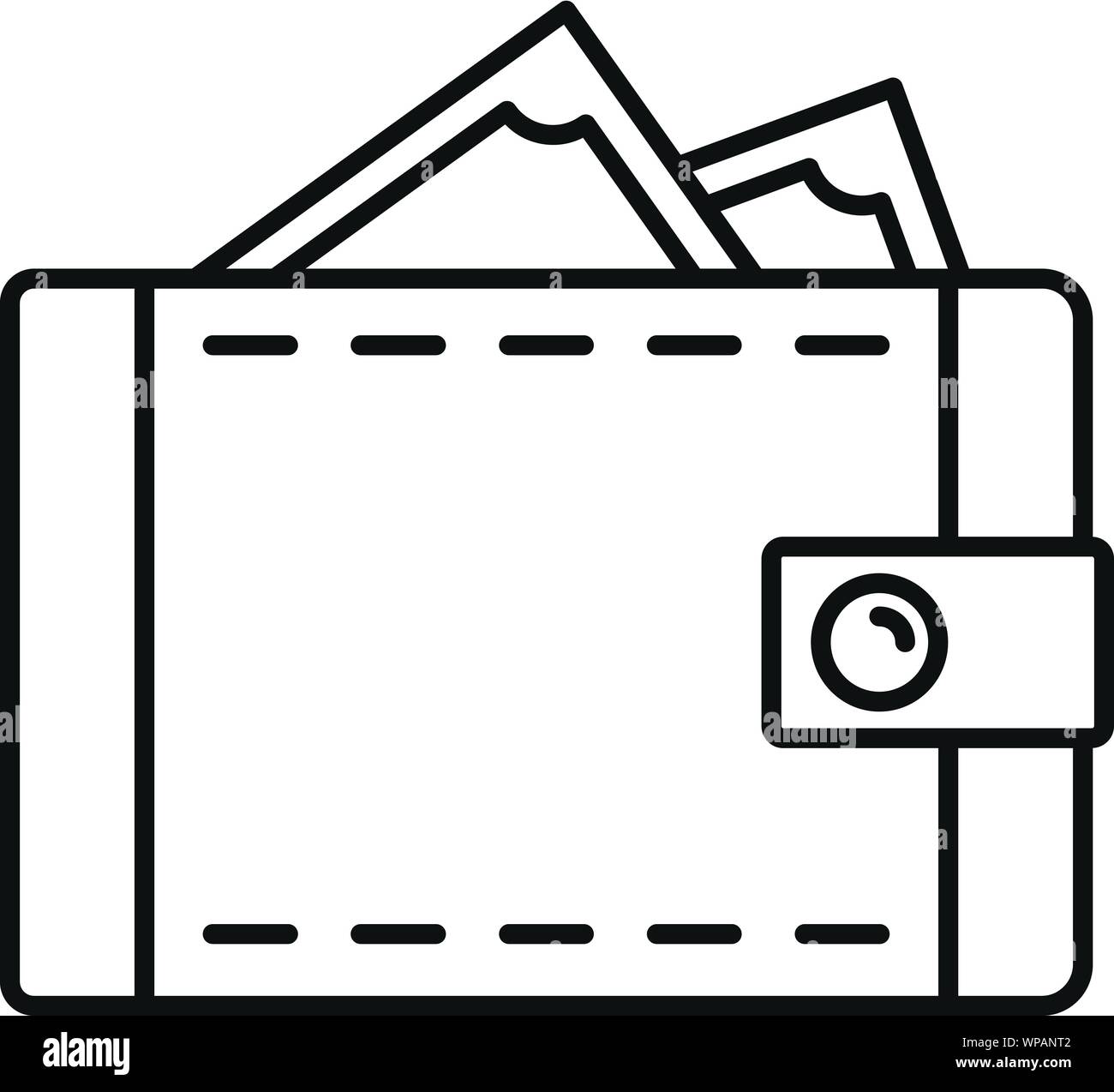 Wallet icon. Outline wallet vector icon for web design isolated on