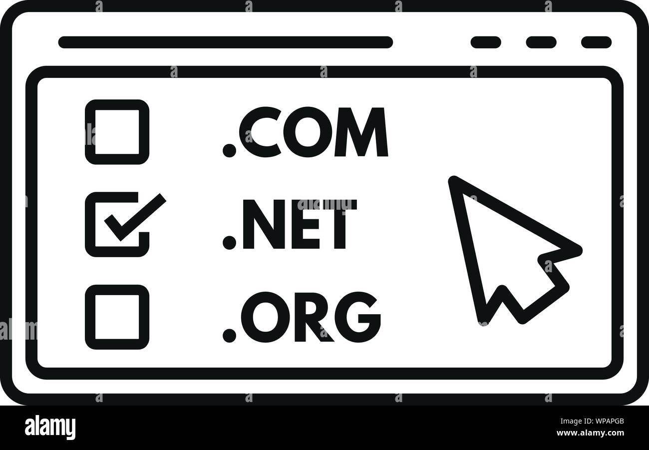 Web domain icon. Outline web domain vector icon for web design isolated ...