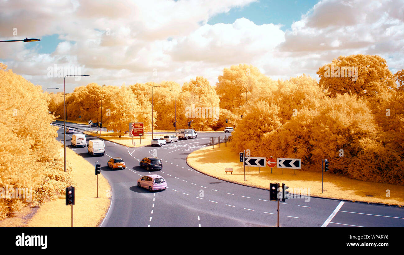 Infrared Road Photography In Bristol.  Photos taken in August 2019 Stock Photo