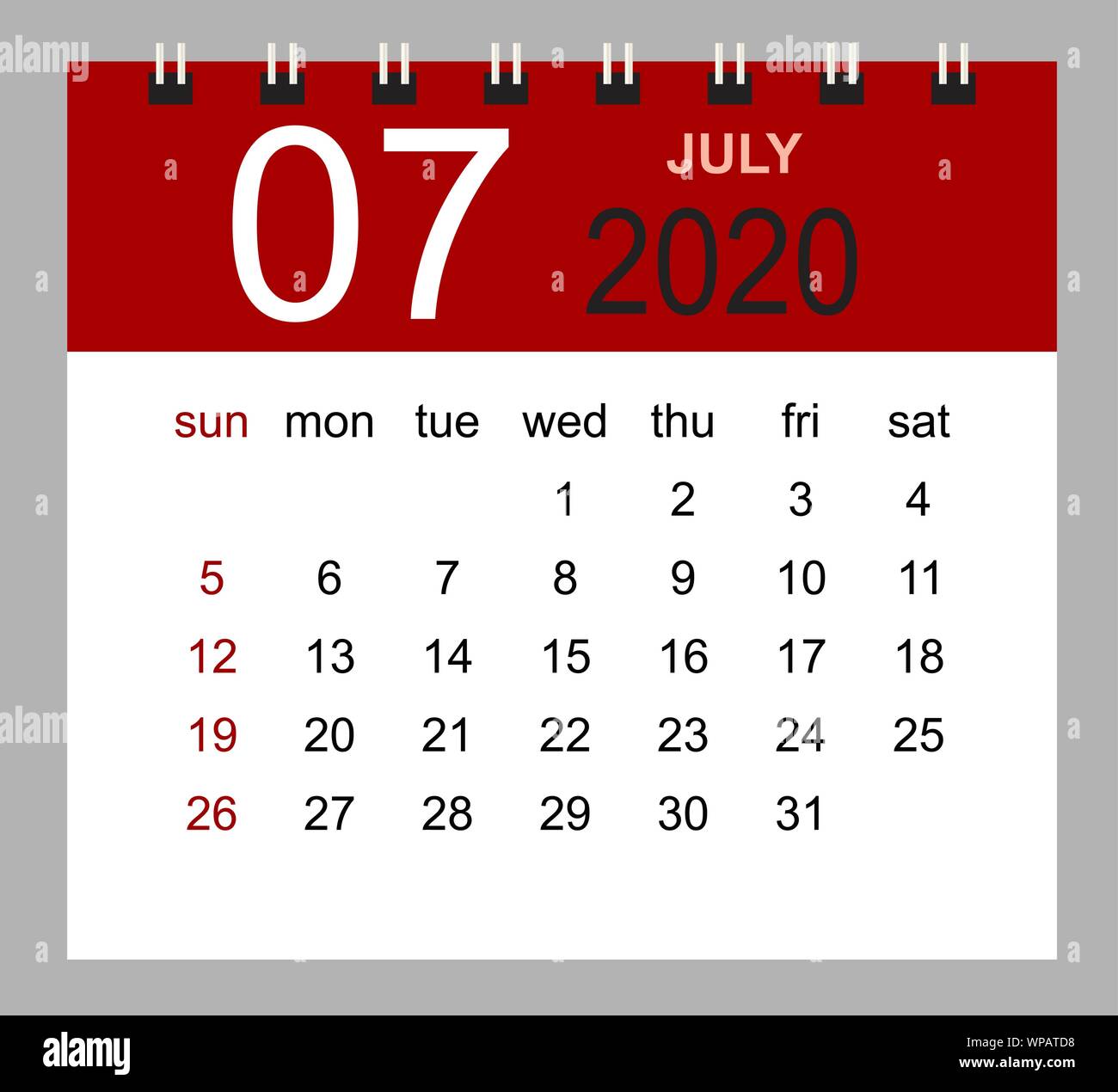 Simple Desk Calendar For July Week Starts Sunday Isolated Vector Illustration Stock Vector Image Art Alamy Simple Desk Calendar For July Week Starts Sunday Isolated Vector Illustration Stock Vector Image Art Alamy