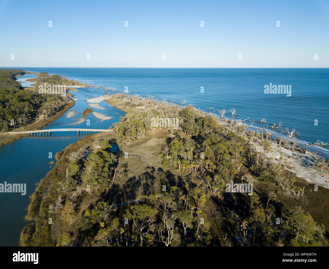 Aerial view of Hunting Island State Park in South Carolina Stock Photo Alamy