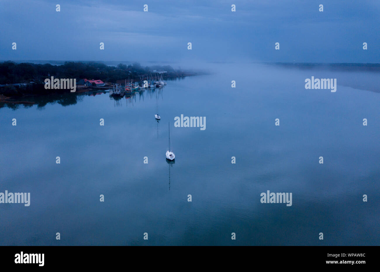 Aerial view of Port Royal South Carolina and harbor Stock Photo Alamy