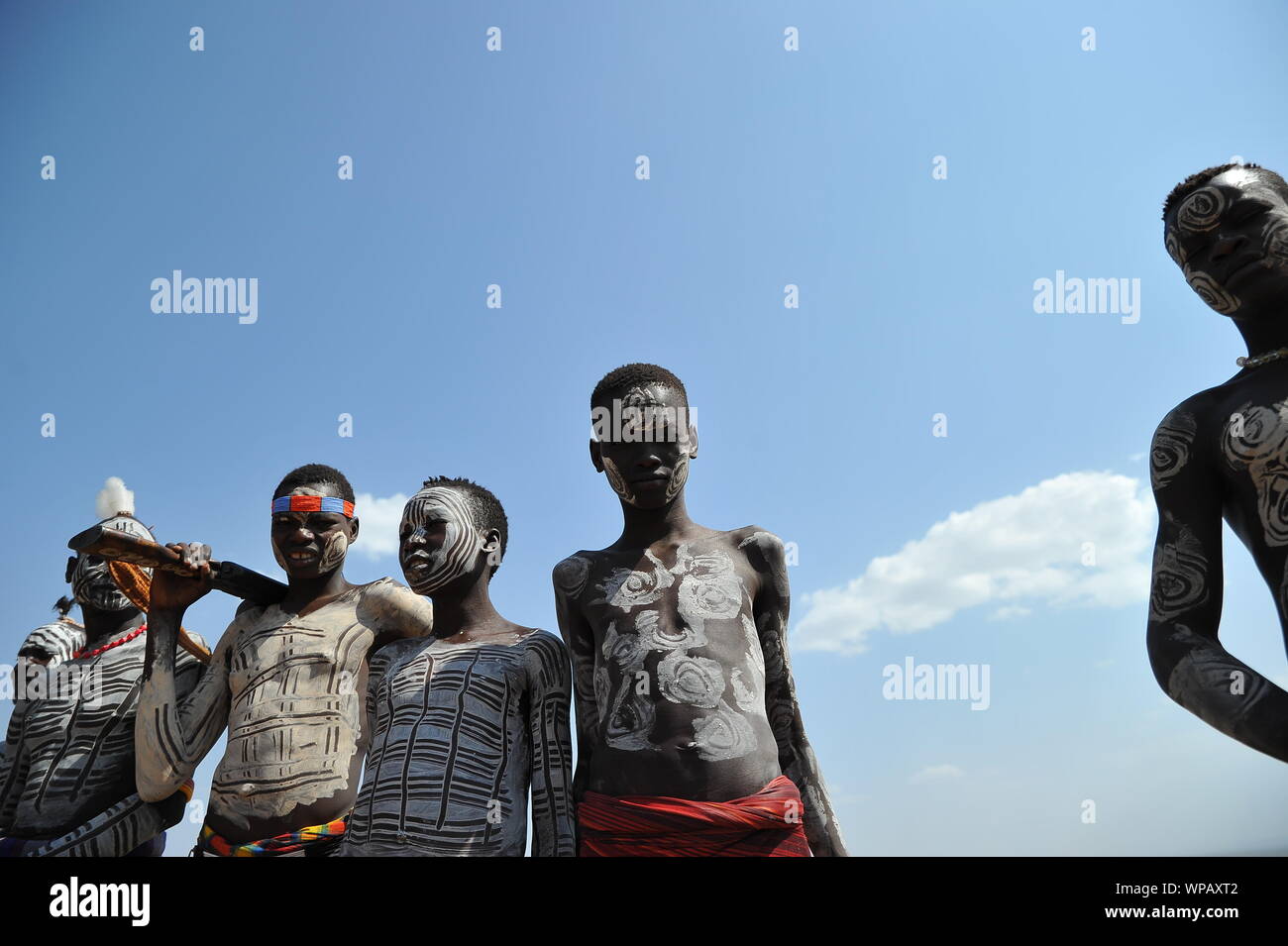 Karo tribe people in the south Ethiopia Stock Photo