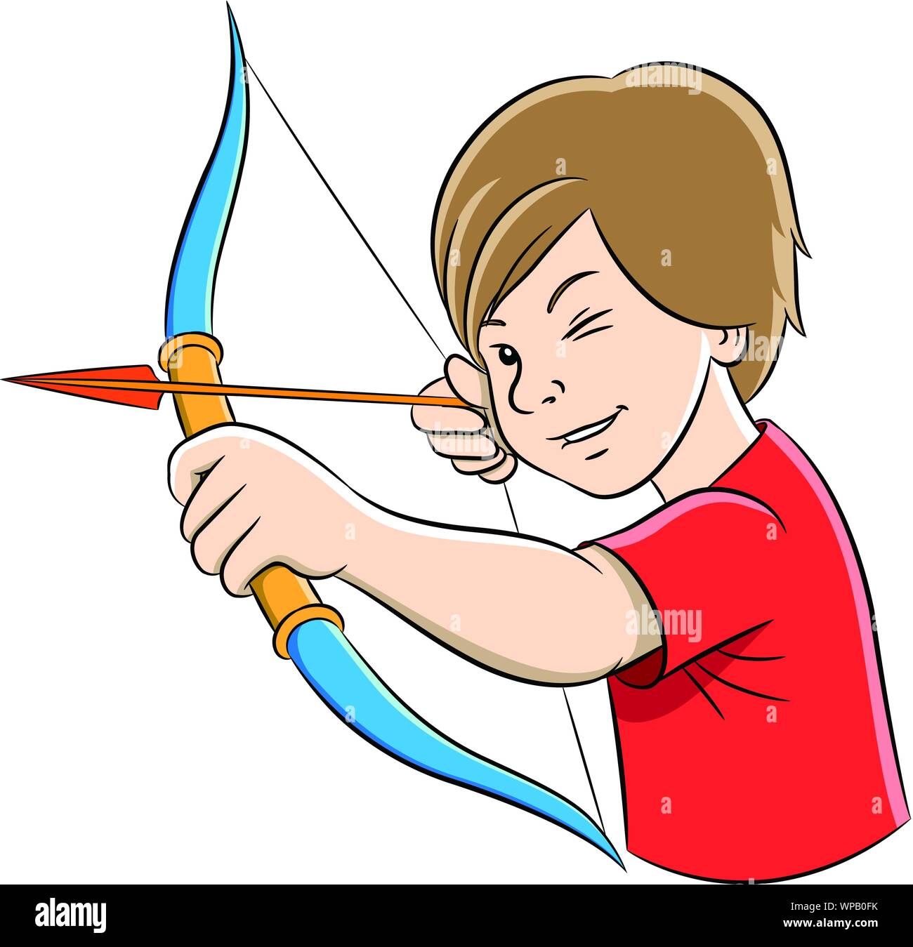 Vector Illustration of Archer Boy Cartoon isolated on a white background  Stock Vector Image & Art - Alamy