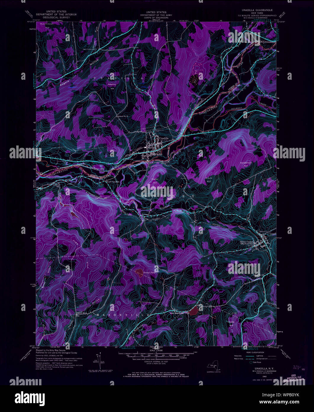 New York NY Unadilla 139426 1943 24000 Inverted Restoration Stock Photo