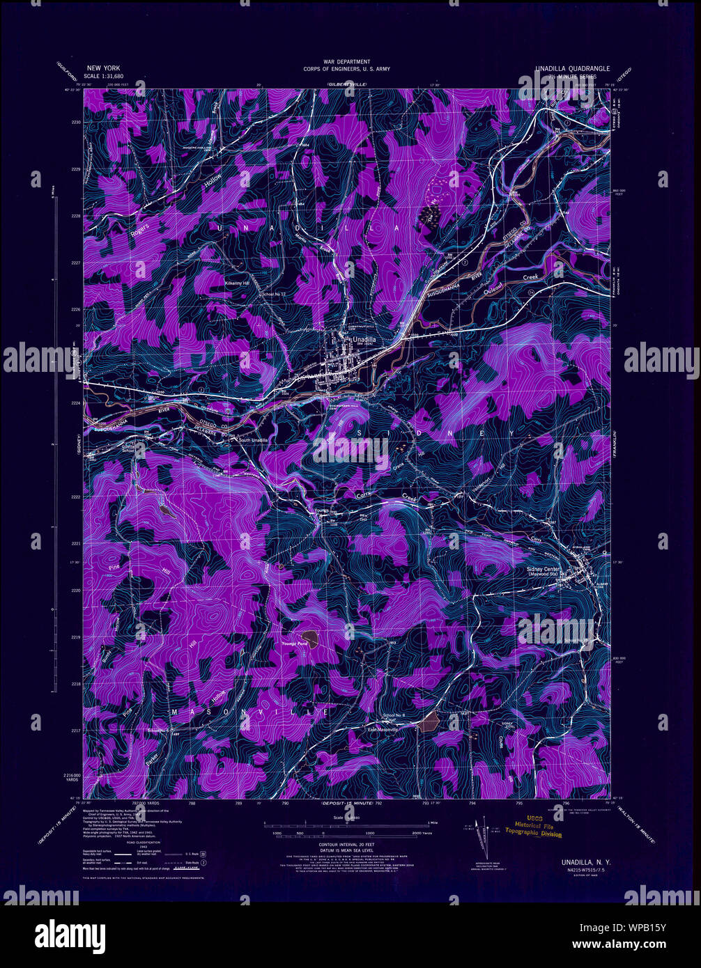 New York NY Unadilla 139431 1945 31680 Inverted Restoration Stock Photo