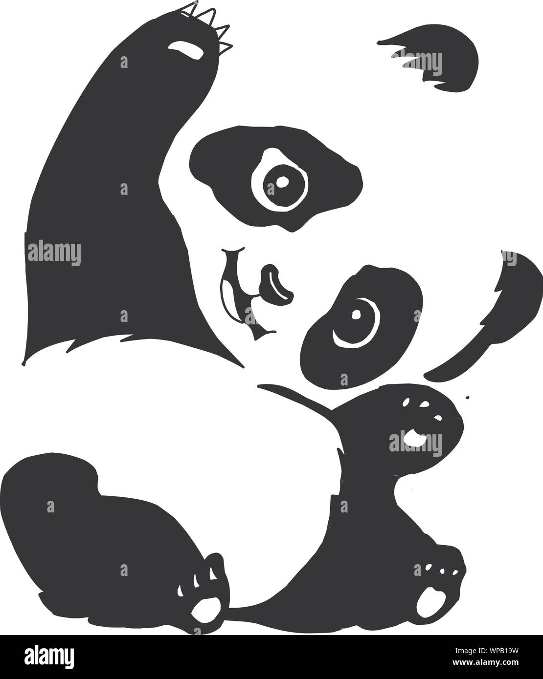 Cute funny cartoon baby panda bear sitting and smile vector illustratio  Stock Vector Image & Art - Alamy