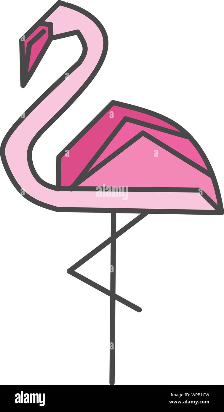 Pink flamingo vector illustration isolated on white background Stock ...