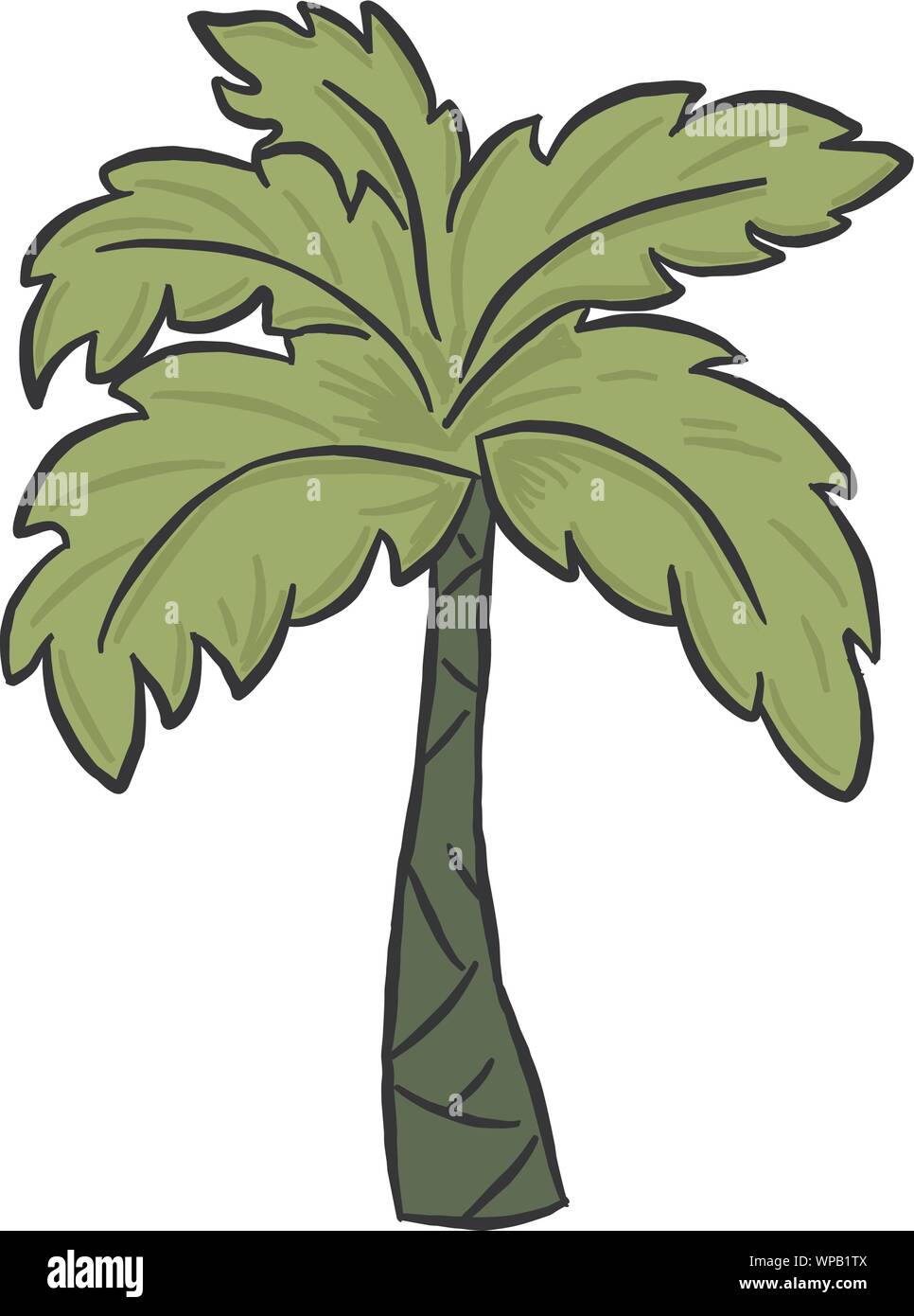 Palm trees on the ocean island. Vector illustration Stock Vector Image ...