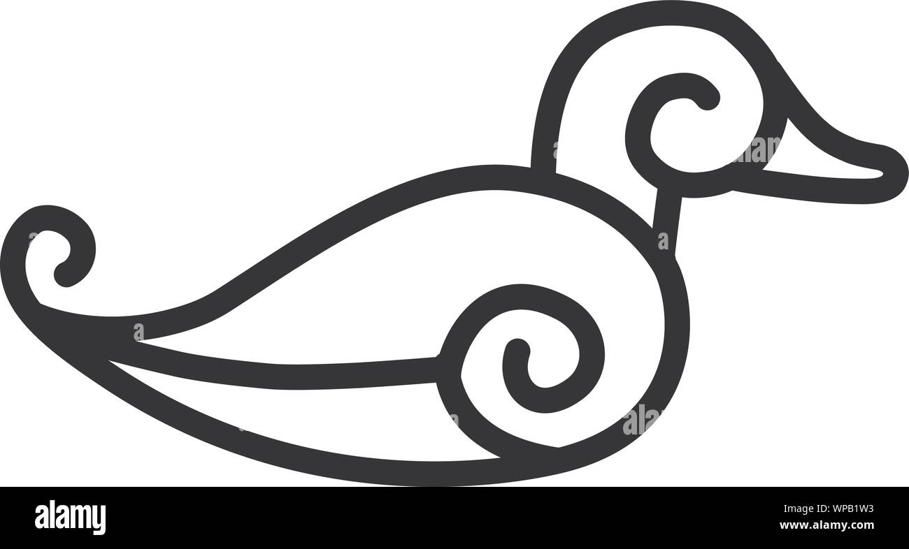 Duck Logo design vector template Linear style. Luxury lineart icon Stock Vector