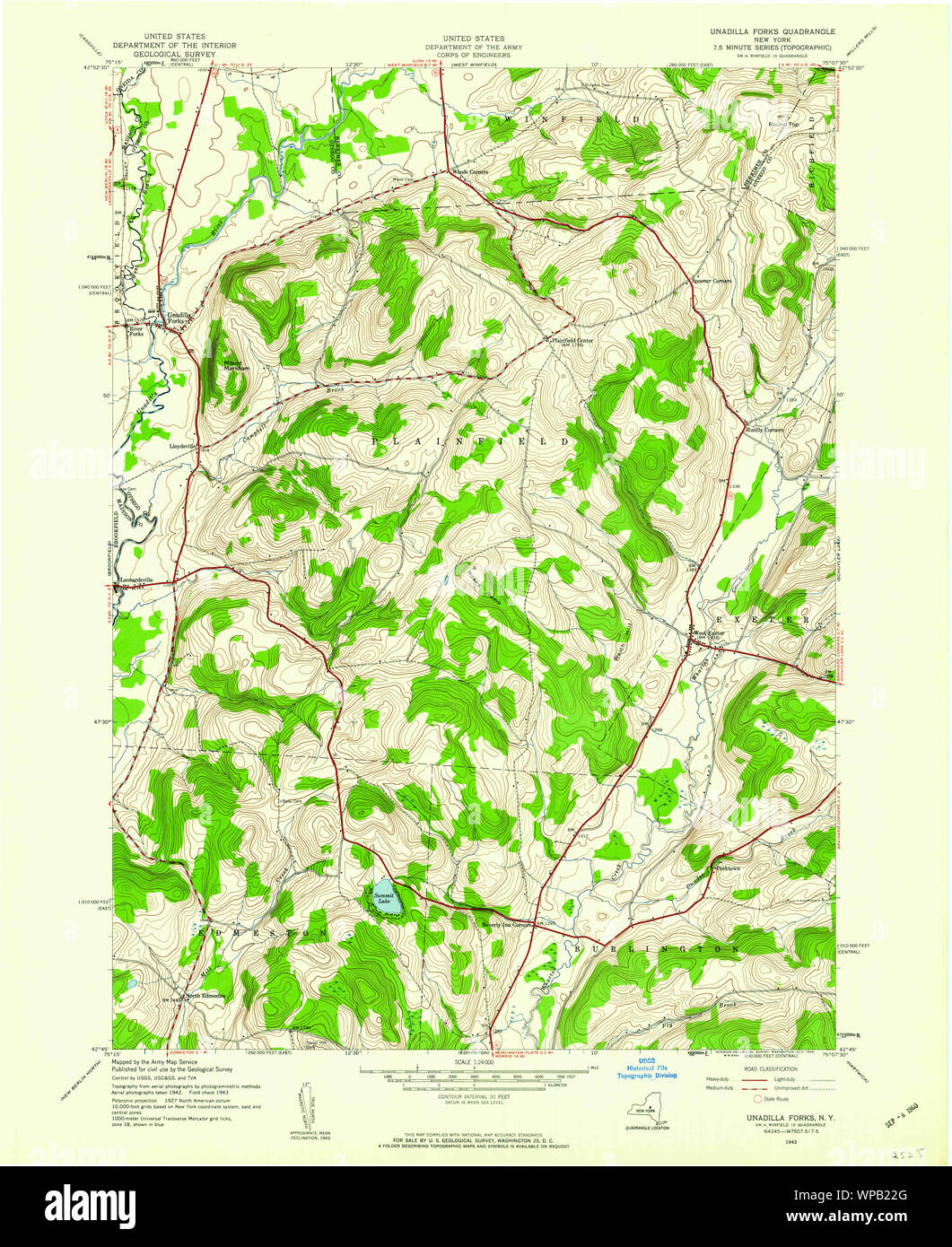 New York NY Unadilla Forks 139436 1943 24000 Restoration Stock Photo