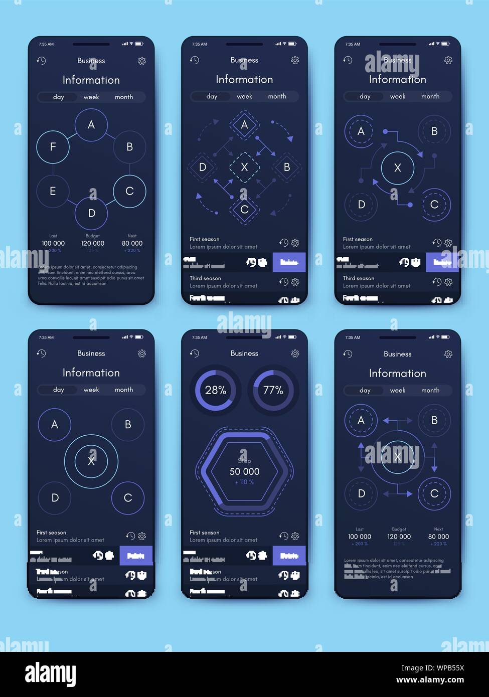 Different UI, UX, GUI screens and flat web icons for mobile apps ...