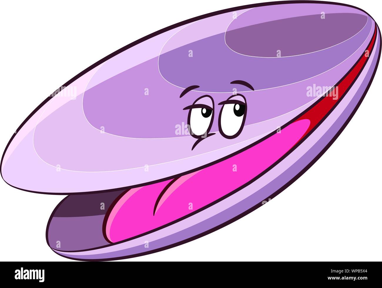 Vector Illustration of Colorful Cartoon Mussel isolated on a white