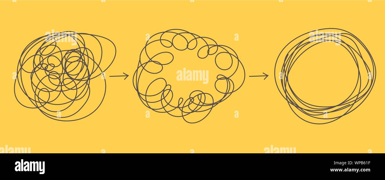 Tangle Tangled and Untangled. Abstract Metaphor, Concept of Solving  Problems Stock Vector - Illustration of hand, brain: 199277371