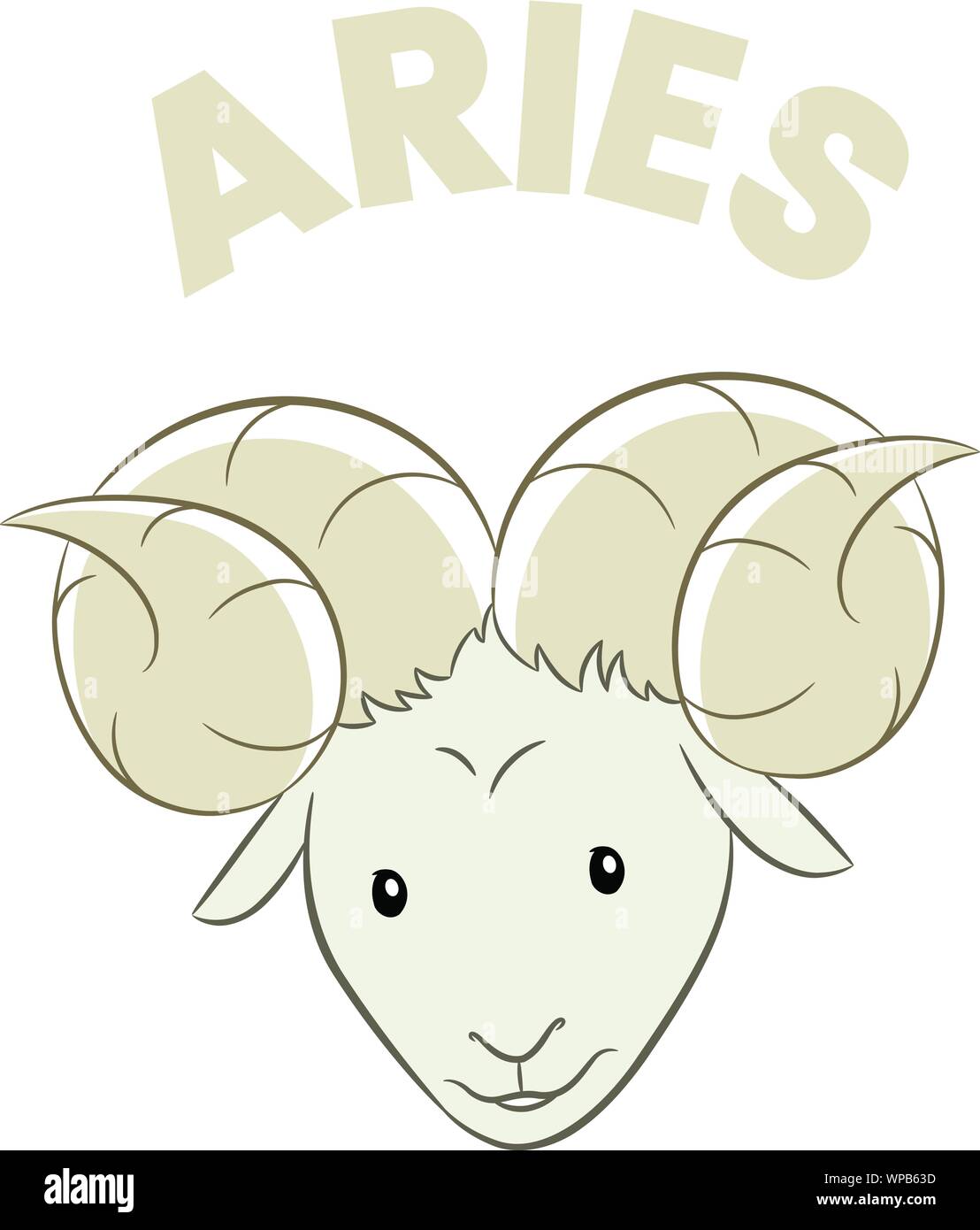 Vector Illustration Of Colorful Cartoon Of Aries Zodiac Sign