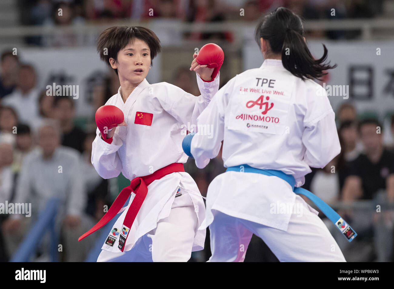 Tokyo, Japan. 8th Sep, 2019. Gu Shiau-Shuang of Chinese Taipei (blue ...
