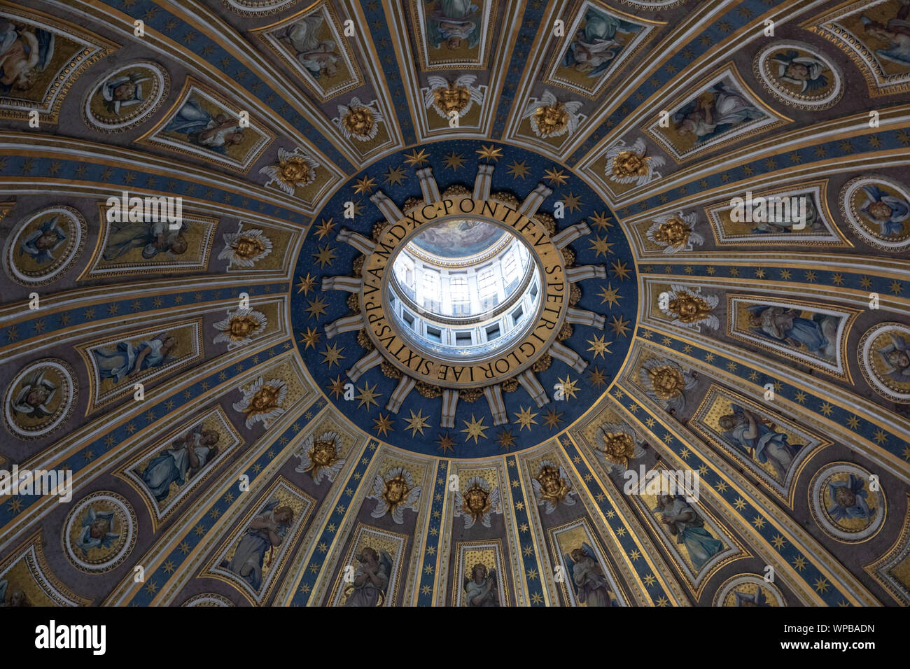 Rome, Italy - June 22, 2018: Interior of cupola of the Papal Basilica ...