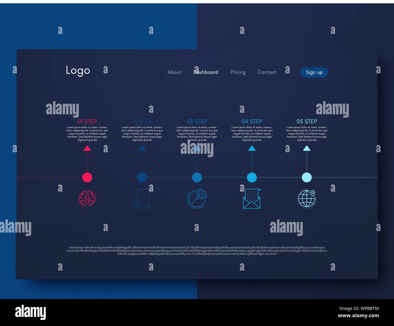 Infographic design template with numbers five option Stock Vector
