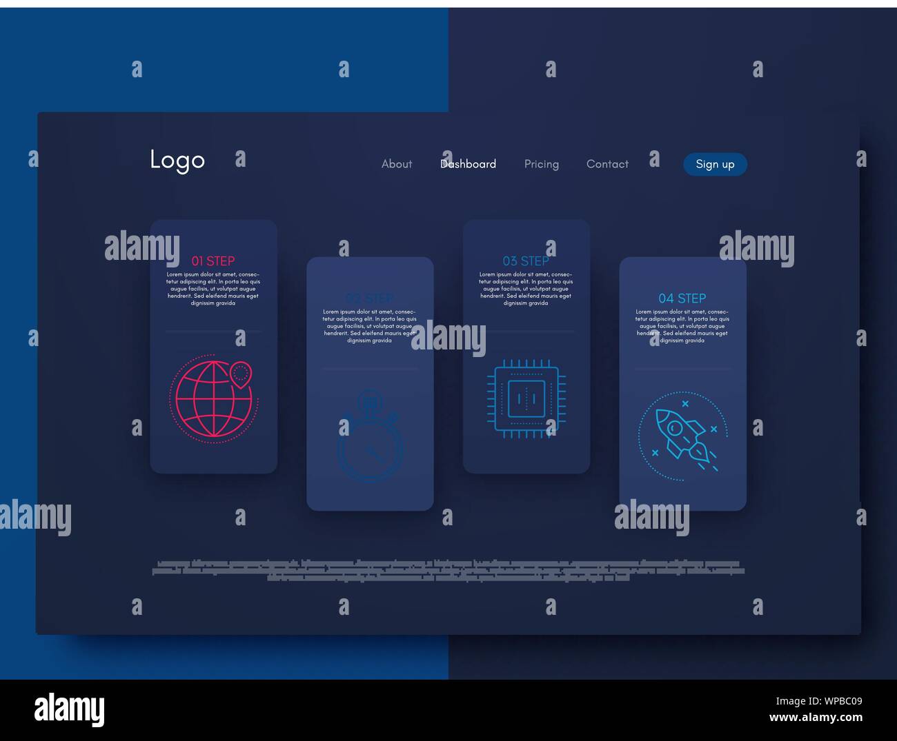 Infographic design template with numbers four option Stock Vector