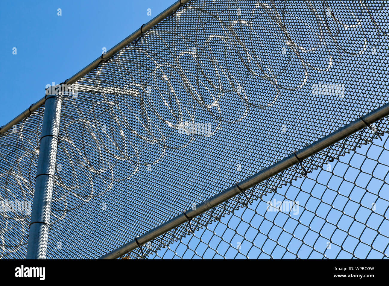 Prison security fence. Stock Photo