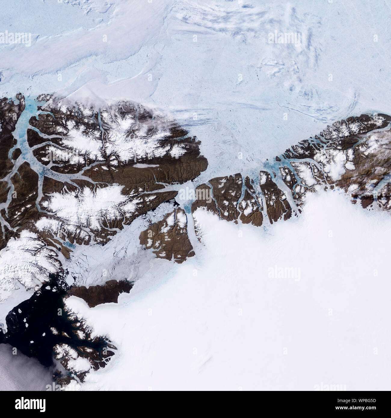 Petermann Glacier, Northwestern Greenland, July 5, 2003, by NASA/Jesse Allen & Robert Simmon/DPA Stock Photo