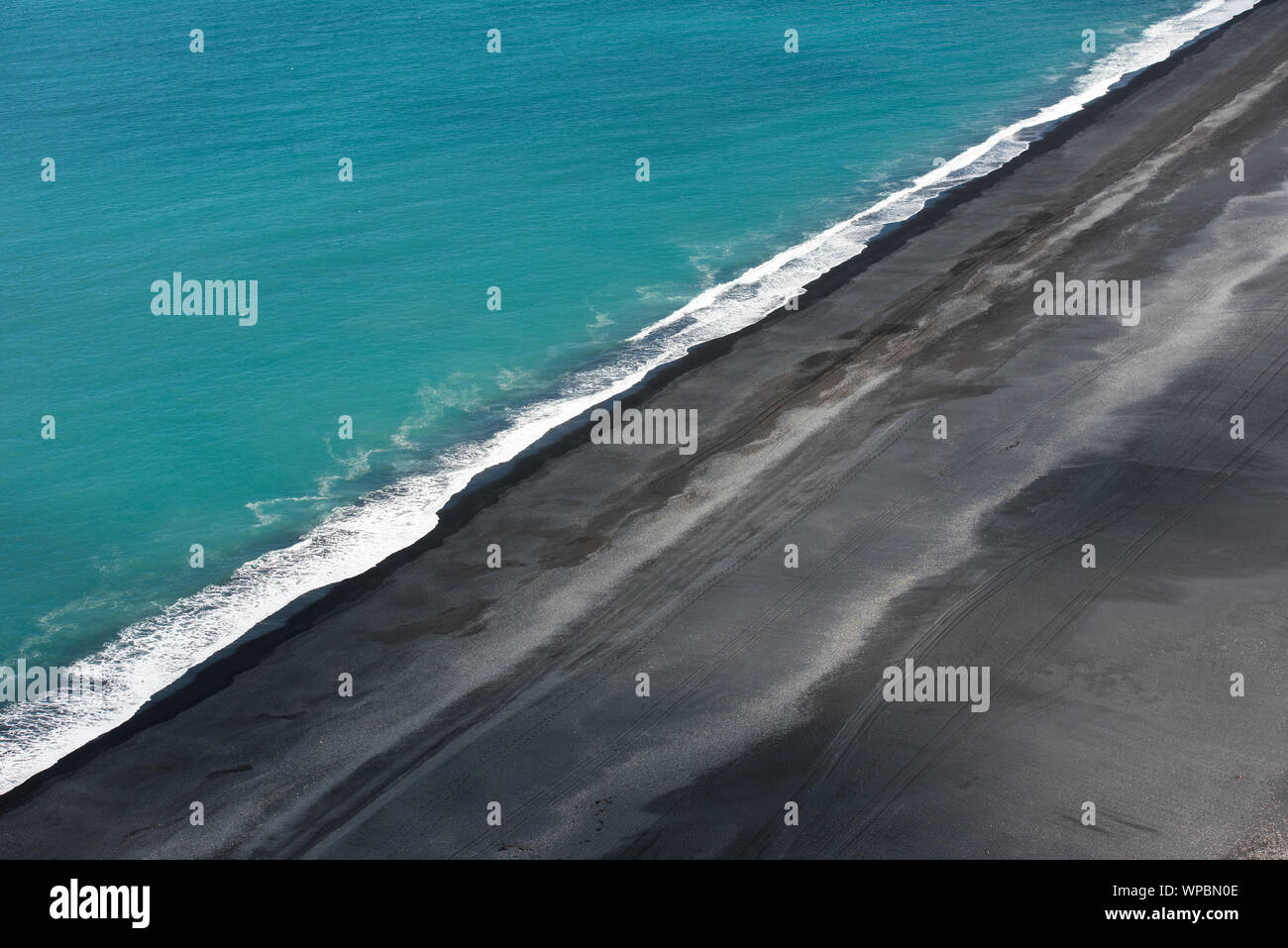 Black beach in south Iceland. Stock Photo