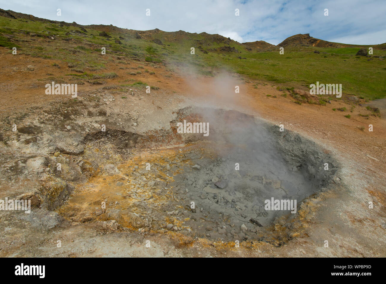 hot steam and sulfure source in Iceland Stock Photo