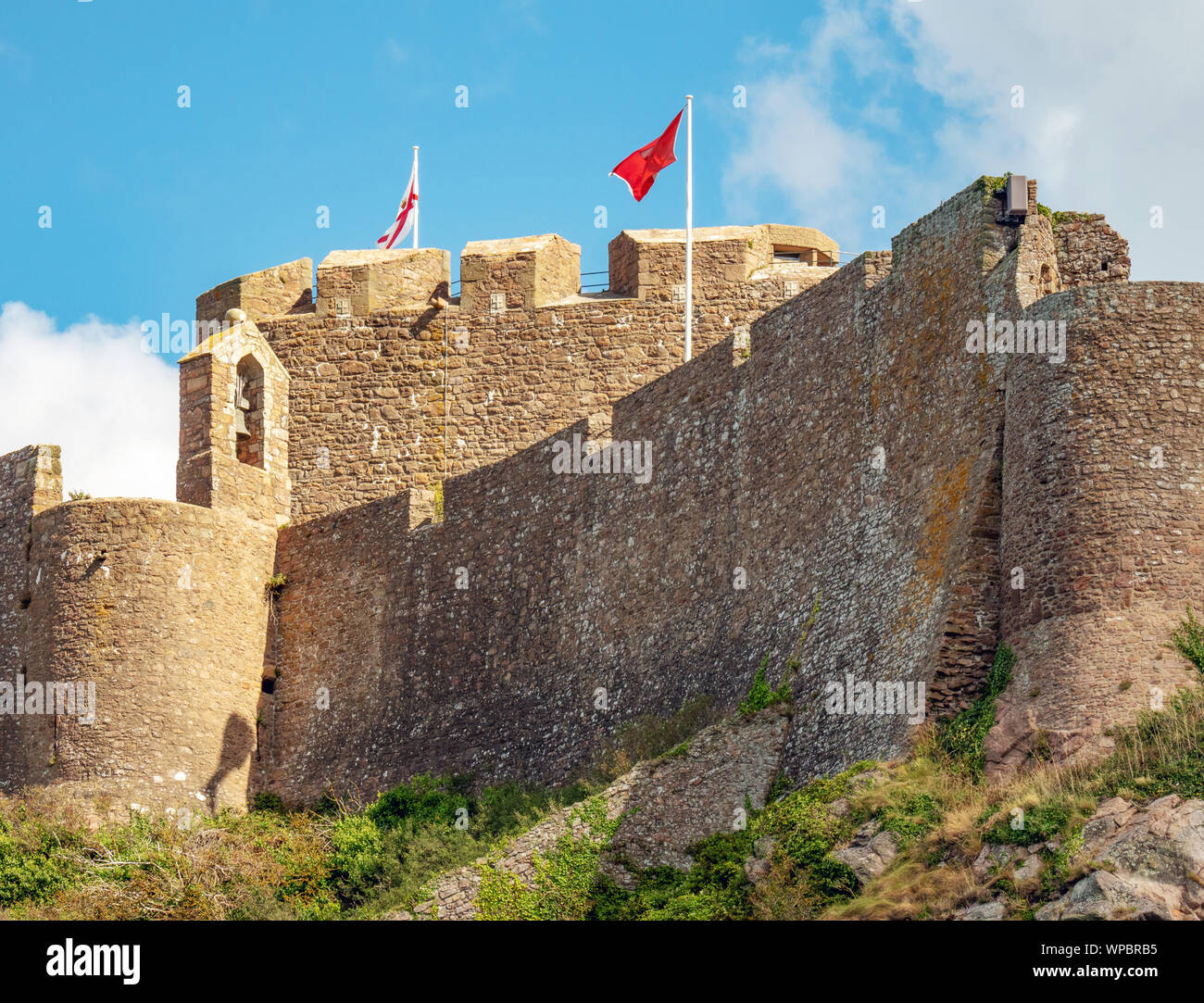 Mont Orgueil Castle, Gorey, Jersey, Channel Islands Stock Photo - Alamy