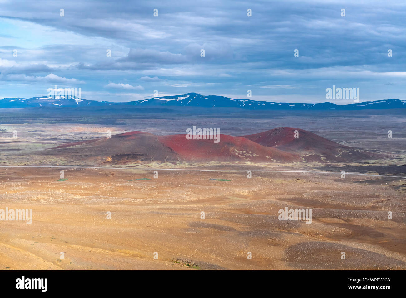 Gæsafjöll lava field in the north of Iceland in summer Stock Photo
