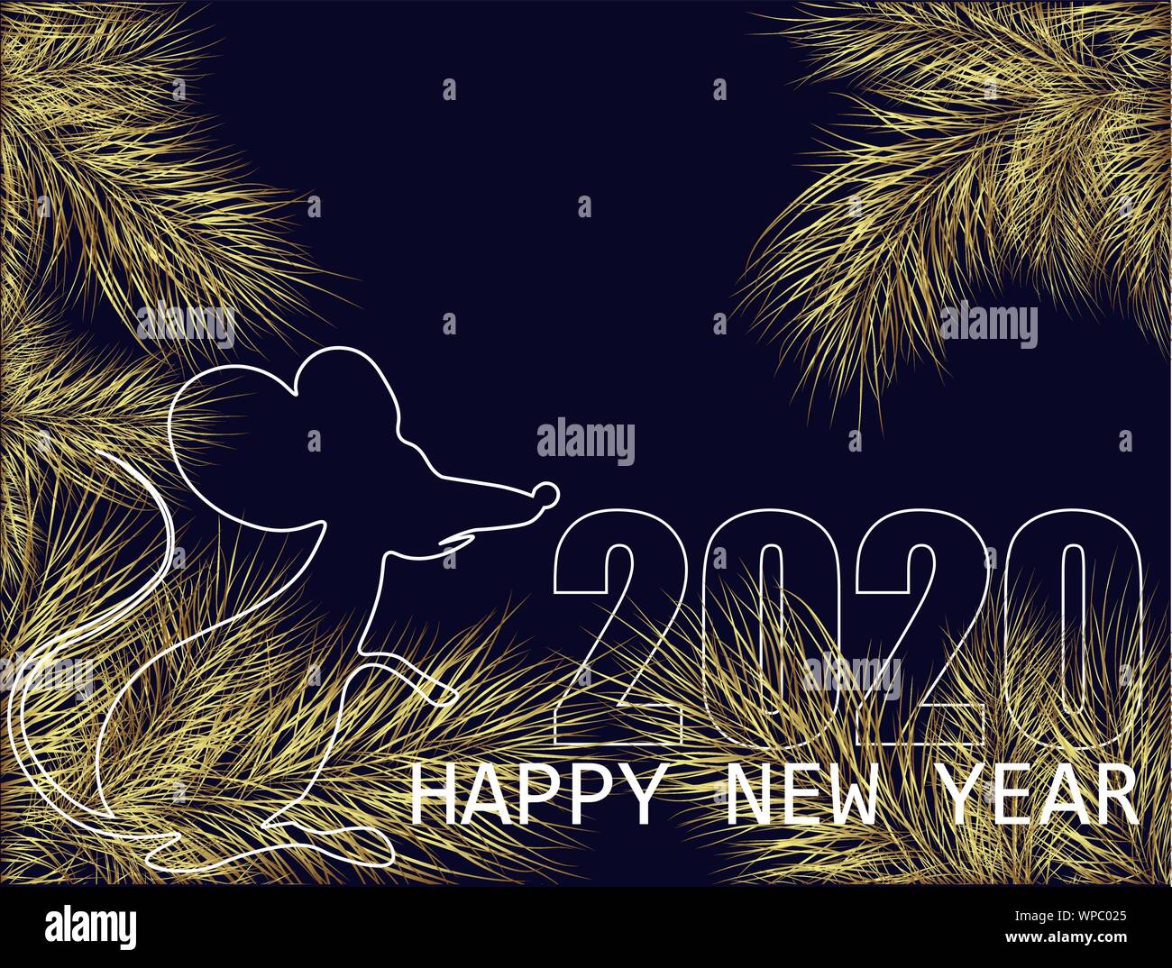 2020 year rat. Lunar new year 2020. Vector background. Vector ...