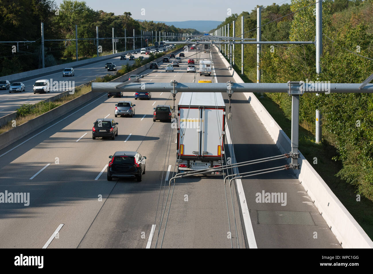 New e-Highway test track in Germany Stock Photo